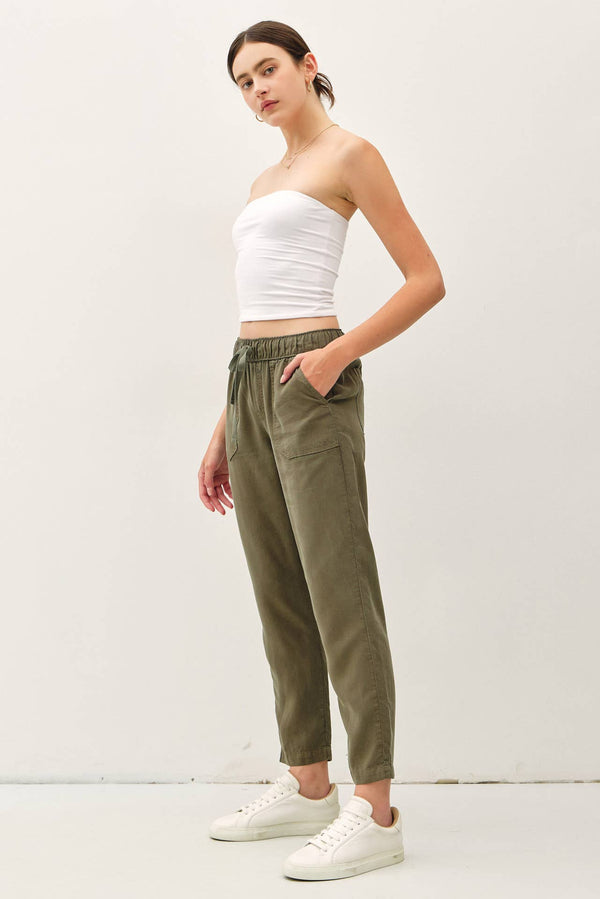THE LARA TENCEL ANKLE PANTS-Blue Hand Home