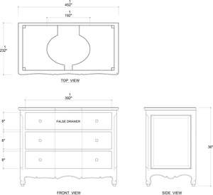 Provence Single Vanity w/o Marble Top & Sink-Blue Hand Home
