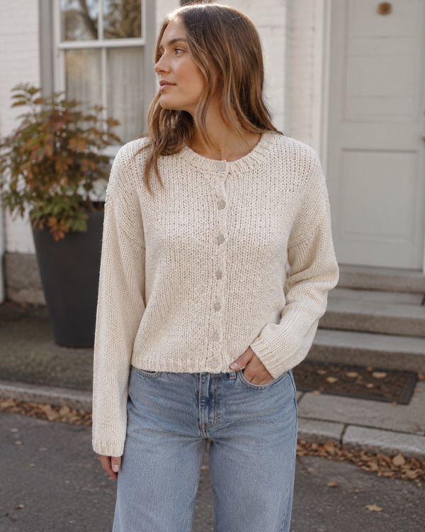 5261ik Textured Button Front Knit Cardigan Sweater