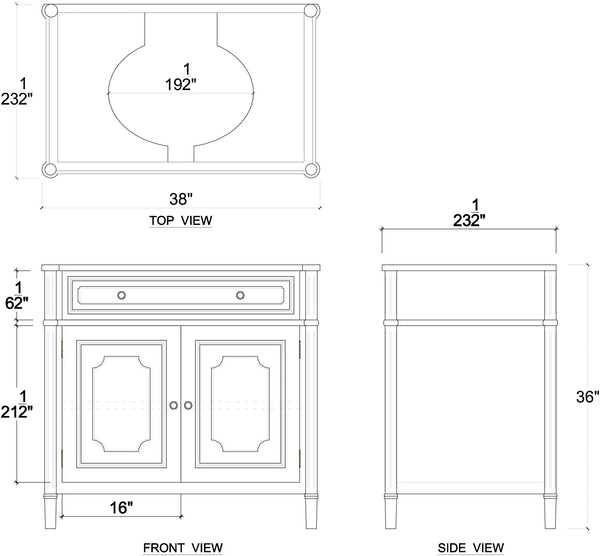 Nantes Single Vanity w/o Marble Top & Sink-Blue Hand Home