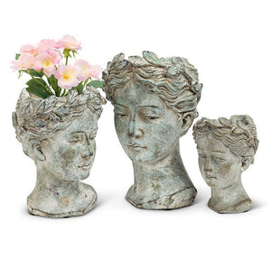 Women Head Planter-Blue Hand Home