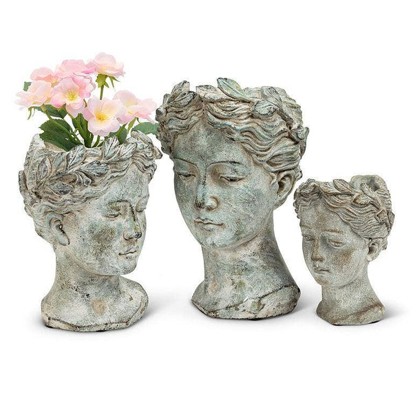 Women Head Planter-Blue Hand Home