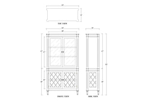Kelly Display Cabinet w/ 3 LED-Blue Hand Home
