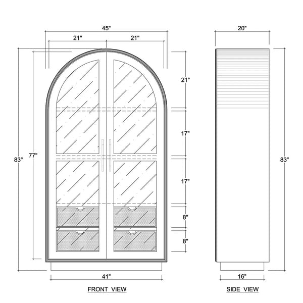 Vannes Display Cabinet w/ 3 LED-Blue Hand Home