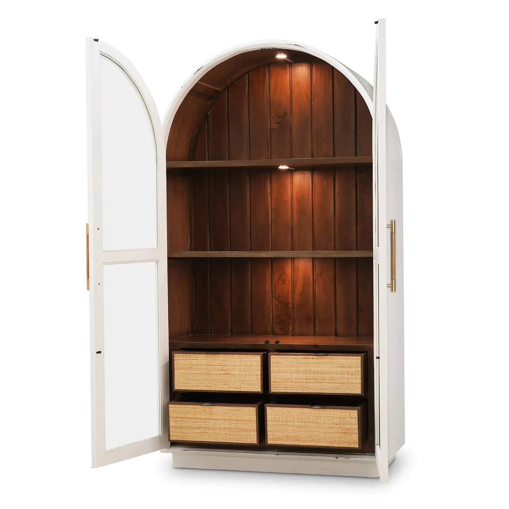 Vannes Display Cabinet w/ 3 LED-Blue Hand Home
