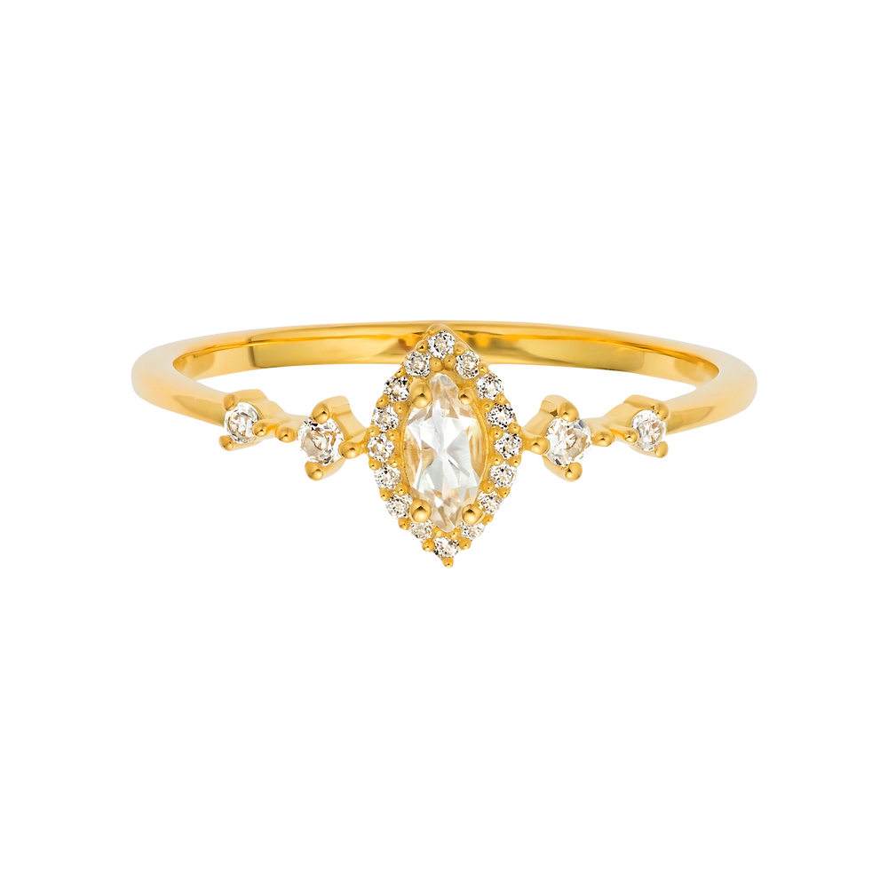 White Topaz Harlow Ring-Blue Hand Home