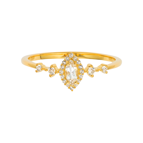White Topaz Harlow Ring-Blue Hand Home