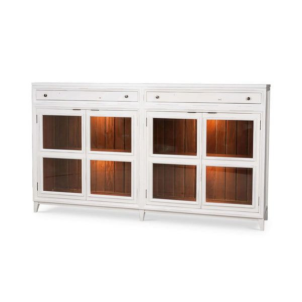 Paris Sideboard w/ 2 Drawers Glass Shelves w/ 2 LED-Blue Hand Home