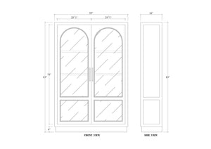 Vannes 2 Door Display Cabinet w/ Glass Shelves and LED lights-Blue Hand Home