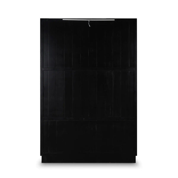 Vannes 2 Door Display Cabinet w/ Glass Shelves and LED lights-Blue Hand Home