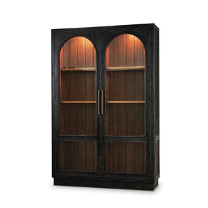Vannes 2 Door Display Cabinet w/ Glass Shelves and LED lights-Blue Hand Home