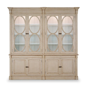 Fiona 2 Piece Display Cabinet w/ Glass Shelves and LED Lights-Blue Hand Home