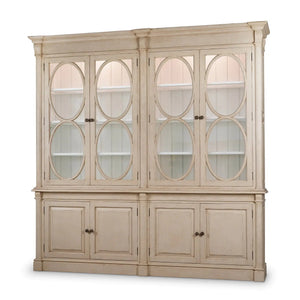 Fiona 2 Piece Display Cabinet w/ Glass Shelves and LED Lights-Blue Hand Home