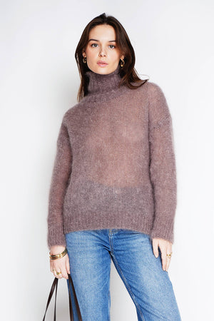 80% kid mohair sweater 3026: Bordeaux-Blue Hand Home