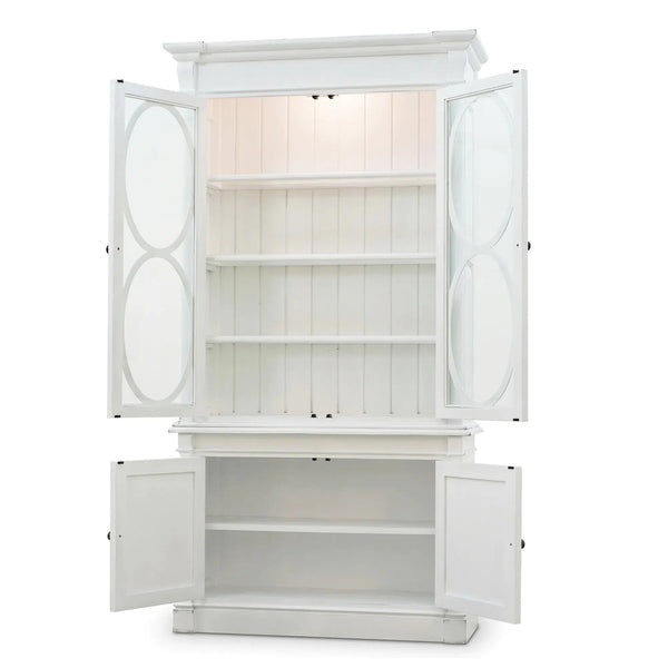 Fiona 4 Door Display Cabinet w/ Glass Shelves-Blue Hand Home