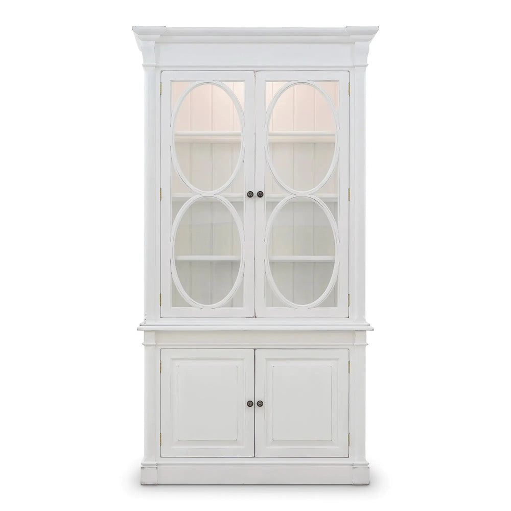Fiona 4 Door Display Cabinet w/ Glass Shelves-Blue Hand Home