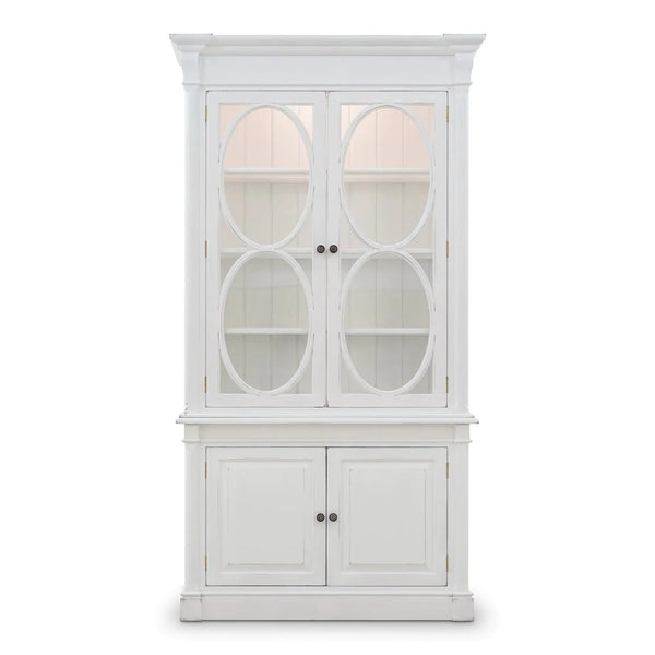 Fiona 4 Door Display Cabinet w/ Glass Shelves-Blue Hand Home