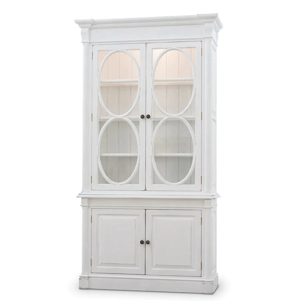 Fiona 4 Door Display Cabinet w/ Glass Shelves-Blue Hand Home
