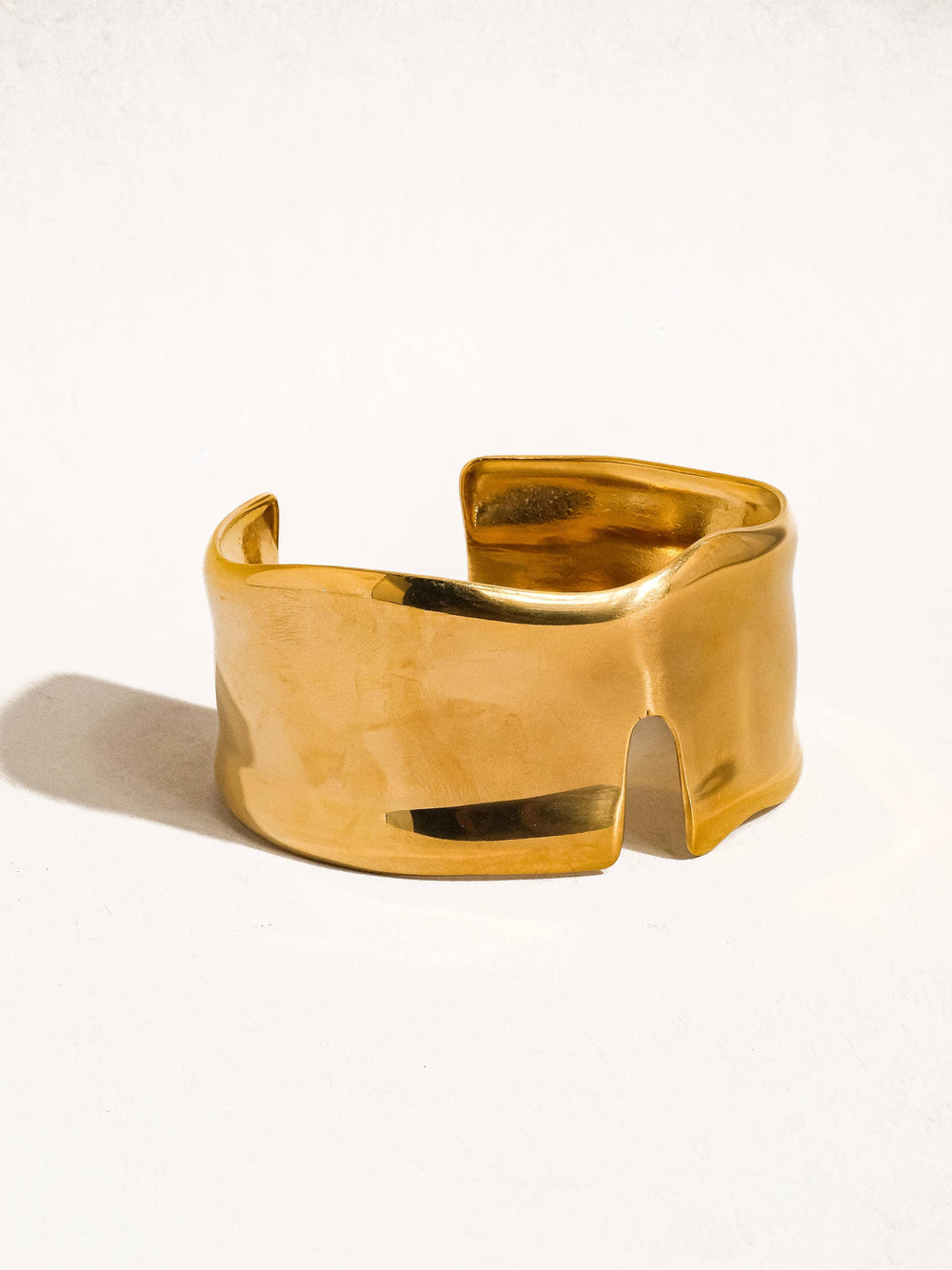Clyde 18K Gold Non-Tarnish Abstract Bold Bangle-Blue Hand Home