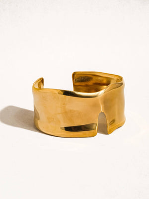 Clyde 18K Gold Non-Tarnish Abstract Bold Bangle-Blue Hand Home