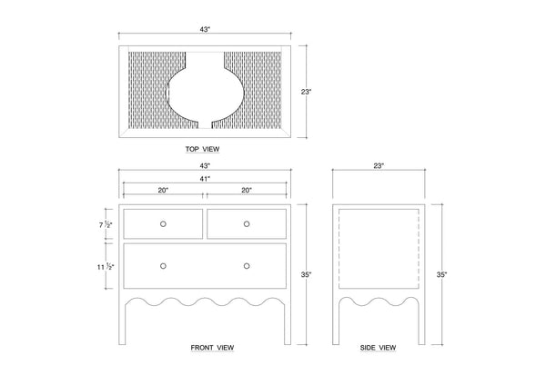 Chloe Single Vanity w/o Sink & Marble Top-Blue Hand Home