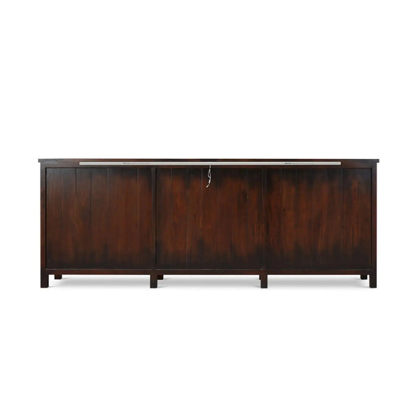 Madrone 6 Door Sideboard w/ Glass Shelves w/ 3 LED-Blue Hand Home