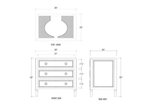 Cholet Single Vanity w/o Sink & Marble top-Blue Hand Home