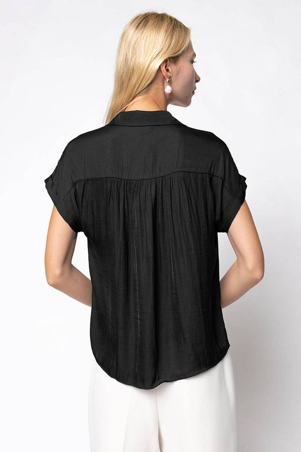 Short Sleeve Blouse - F-Blue Hand Home