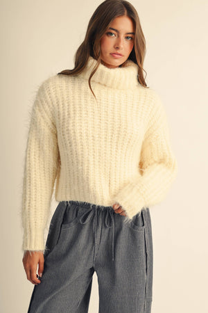 3319ik Cozy Ribbed Turtleneck Sweater