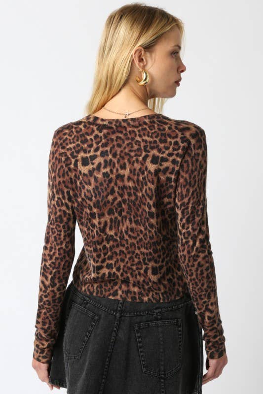 Christine Leopard Knit Top-Blue Hand Home