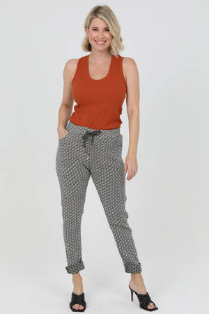Npa31-Bw73 One Size Jaquard Drawstring Waist Pants
