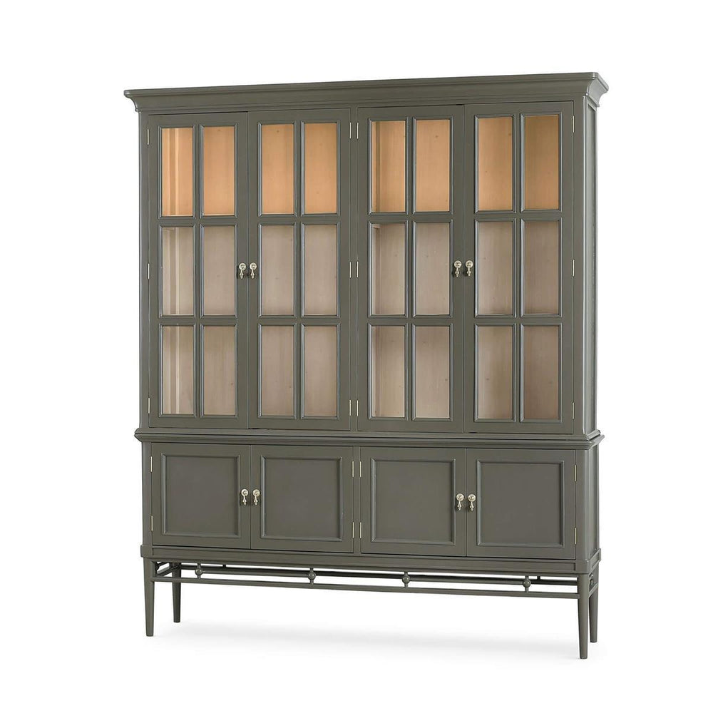 Seraphine 4 Door Glass Display Cabinet w/ Glass Shelves & LED-Blue Hand Home