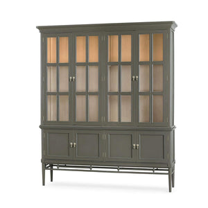 Seraphine 4 Door Glass Display Cabinet w/ Glass Shelves & LED-Blue Hand Home