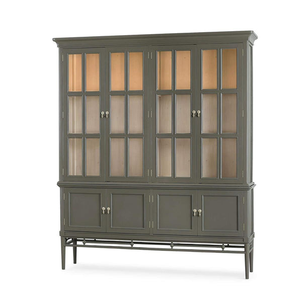 Seraphine 4 Door Glass Display Cabinet w/ Glass Shelves & LED-Blue Hand Home