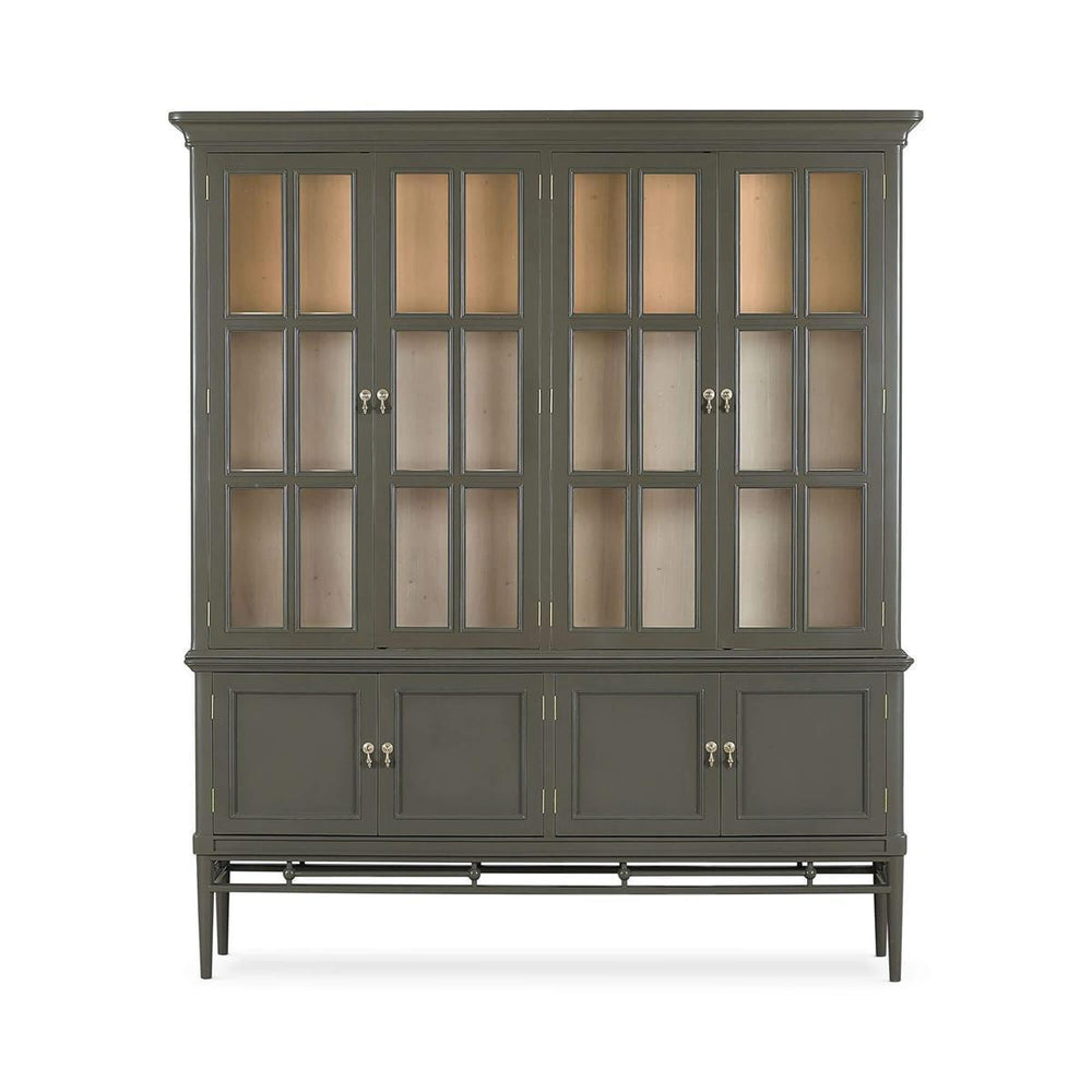Seraphine 4 Door Glass Display Cabinet w/ Glass Shelves & LED-Blue Hand Home