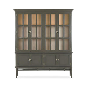 Seraphine 4 Door Glass Display Cabinet w/ Glass Shelves & LED-Blue Hand Home