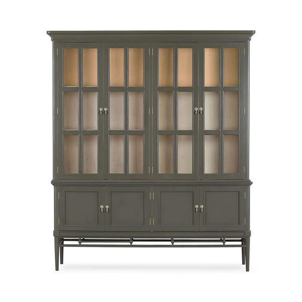 Seraphine 4 Door Glass Display Cabinet w/ Glass Shelves & LED-Blue Hand Home
