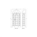 Chambre Dome Display Cabinet w/ Glass Shelves & LED-Blue Hand Home