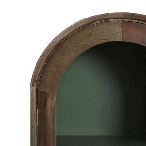 Vannes Double Dome Display Cabinet w/ Glass Doors w/ LED-Blue Hand Home