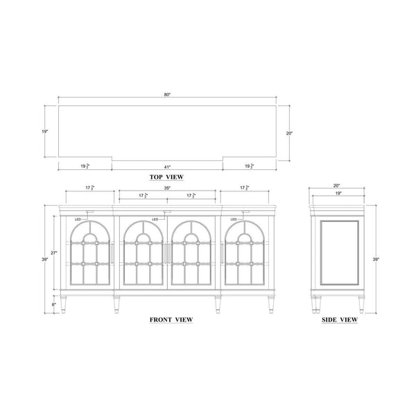 Chambre Sideboard w/ LED-Blue Hand Home