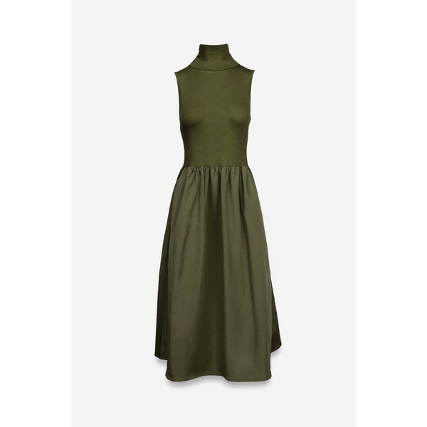 Sleeveless Mock Neck Maxi Dress-Blue Hand Home