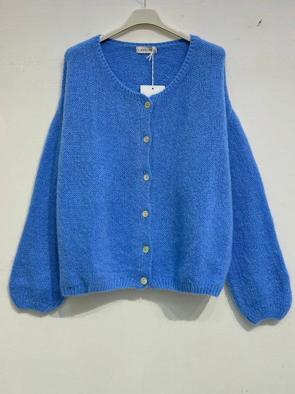 Kid mohair and wool vest 7535-Blue Hand Home