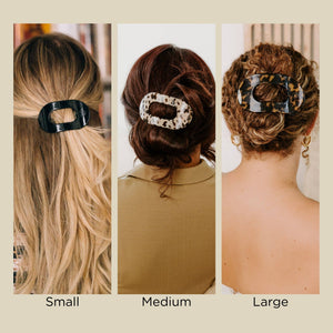 Round Flat Hair Clip | Medium | Tortoise-Blue Hand Home