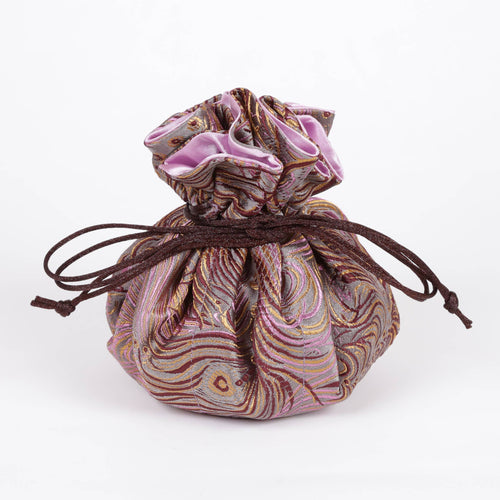Peacock Feather Prints, Brocade Jewelry Pouch, Jewelry Bags-Blue Hand Home
