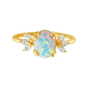 Opal & Diamond Treasured Love Ring-Blue Hand Home