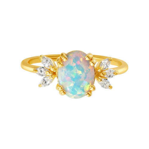Opal & Diamond Treasured Love Ring-Blue Hand Home
