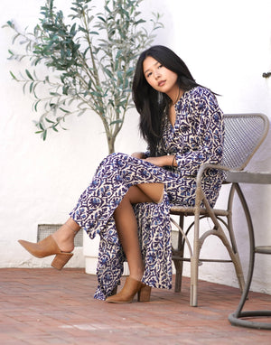 Calypso Aurora Dress Navy-Blue Hand Home