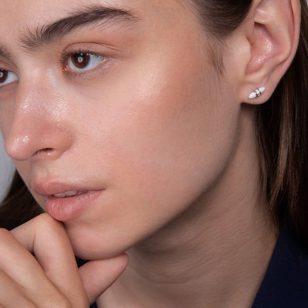 DAINTY OPAL STUD EARRINGS-Blue Hand Home