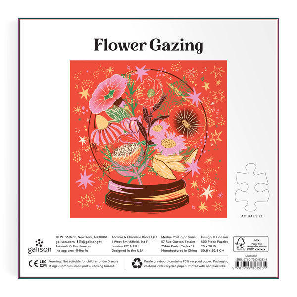 Flower Gazing 500 Piece Foil Puzzle-Blue Hand Home