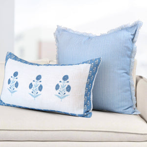 Magnolia Ticking Stripe Pillow Cover – Classic, Cotton-Blue Hand Home